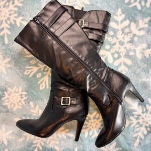 Black High Heel Knee-High Boots | Size: 8